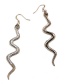 Vintage Gold Color Snake Shape Decorated Earrings