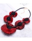 Fashion Red Tassel&bead Decorated Necklace