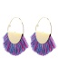 Fashion Purple Semicircle Shape Decorated Earrings