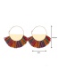 Fashion Purple Semicircle Shape Decorated Earrings