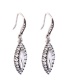 Fashion Silver Color Oval Shape Decorated Earrings