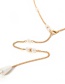 Fashion Gold Color Water Drop Shape Decorated Necklace