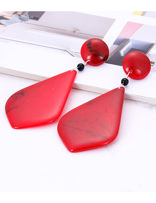 Fashion Red Geometry Shape Decorated Earrings