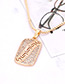 Fashion Gold Color Square Shape Decorated Necklace