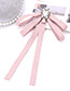 Fashion Pink Spot Pattern Decorated Bowknot Brooch