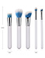 Fashion Silver Color+blue Oblique Shape Decorated Makeup Brush (5 Pcs )