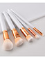 Fashion Silver Color+yellow Round Shape Decorated Makeup Brush (5 Pcs )
