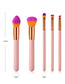 Fashion Pink+gold Color+yellow Round Shape Decorated Makeup Brush (5 Pcs )