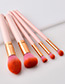 Fashion Pink+plum Red Round Shape Decorated Makeup Brush (5 Pcs )