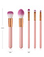 Fashion Pink Round Shape Decorated Makeup Brush (5 Pcs )