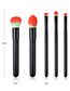 Fashion Black+orange Round Shape Decorated Makeup Brush (5 Pcs )