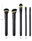 Fashion Black+green Oblique Shape Decorated Makeup Brush (5 Pcs )