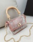 Fashion Pink Square Shape Decorated Shoulder Bag (2 Pcs)