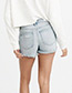 Fashion Blue Holes Shape Design Simple Shorts