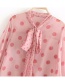 Elegant Pink Dots Pattern Decorated Long Sleeves Shirt