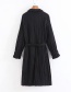 Elegant Black Pure Color Design Loose Coat