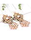 Vintage Champagne Full Beads Decorated Tasel Earrings