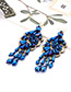 Vintage Sapphire Blue Irregular Shape Design Tassel Earrings