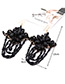 Vintage Black Flower Shape Design Tassel Earrings