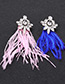 Vintage Pink Diamond&feather Decorated Long Earrings