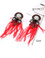 Vintage Red Feather Decorated Long Tassel Earrings