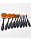 Fashion Black Toothbrush Shape Design Cosmetic Brush(10pcs)