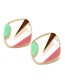 Elegant Multi-color Square Shape Design Color Matching Earrings