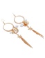 Elegant Gold Color Starfish&shell Decorated Long Earrings
