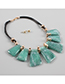 Fashion Green Square Shape Decorated Necklace