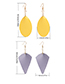 Simple Yellow Pure Color Decorated Earrings