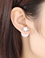 Fashion Silver Color+white Star Shape Decorated Earrings