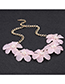 Elegant Light Pink Pure Color Design Flower Shape Jewelry Sets