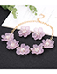 Elegant Light Purple Beads&flower Decorated Pure Color Jewelry Sets
