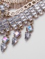 Elegant Gold Color Square Shape Diamond Decorated Necklace