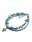 Elegant Blue Conch&starfish Decorated Double Layer Anklet
