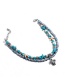 Elegant Blue Conch&starfish Decorated Double Layer Anklet
