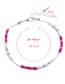 Elegant Plum Red+white Beads Decorated Color Matching Anklet