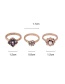 Elegant Gold Color Diamond&flowers Decorated Ring Sets(3pcs)