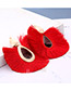 Elegant Red Water Drop Shape Design Tassel Earrings