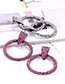 Elegant Pink Full Diamond Design Round Shape Earrings