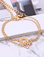 Elegant Gold Color Leaf Decorated Pure Color Bracelet(4pcs)