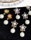 Elegant Silver Color Star&pearls Decorated Earrings