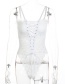 Sexy White V Neckline Design Pure Color Jumpsuit