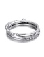 Fashion Silver Color Diamond Decorated Multi-layer Ring