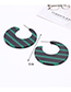 Fashion Green Stripe Pattern Decorated Round Shape Earrings