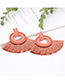 Fashion Pink Pure Color Design Tassel Earrings