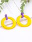 Fashion Yellow Circular Ring Decorated Simple Earrings