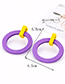Fashion Yellow Circular Ring Decorated Simple Earrings