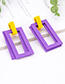 Fashion Yellow Square Shape Decorated Simple Earrings