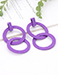 Fashion Yellow Double Circular Ring Decorated Earrings